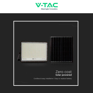 VT-240W Faro LED 30W IP65 Pannello Solare Telecomando Nero V-Tac