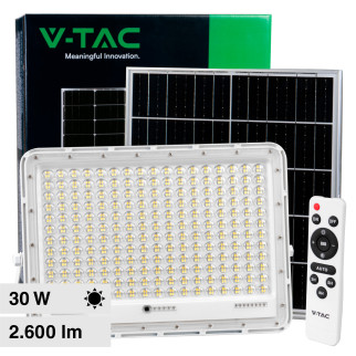 VT-240W Faro LED 30W IP65 Pannello Solare Telecomando Bianco V-Tac
