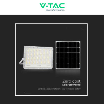 VT-240W Faro LED 30W IP65 Pannello Solare Telecomando Bianco V-Tac
