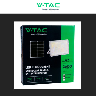 VT-240W Faro LED 30W IP65 Pannello Solare Telecomando Bianco V-Tac