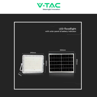 VT-180W Faro LED 20W Bianco Pannello Solare Telecomando V-Tac