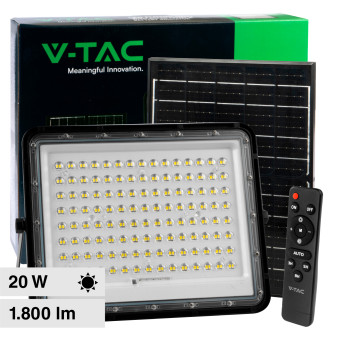 VT-180W Faro LED 20W INero P65 Pannello e Telecomando V-Tac