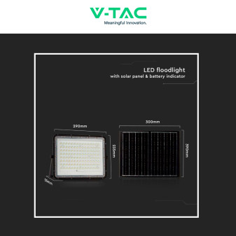 VT-180W Faro LED 20W INero P65 Pannello e Telecomando V-Tac