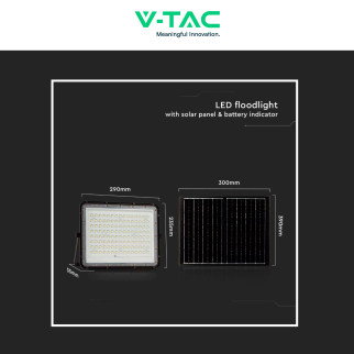 VT-180W Faro LED 20W INero P65 Pannello e Telecomando V-Tac