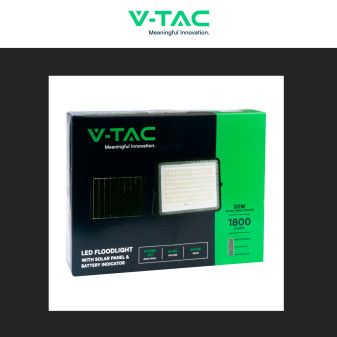 VT-180W Faro LED 20W INero P65 Pannello e Telecomando V-Tac