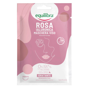 Equilibra Rosa Ialuronica Maschera Viso Tessuto Idratante Rigenerante