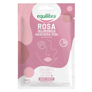 Equilibra Rosa Ialuronica Maschera Viso Tessuto Idratante Rigenerante