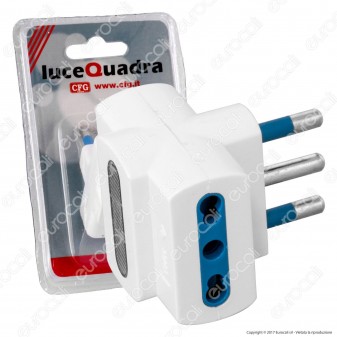 CFG Adattatore Doppio Colore Bianco Spina 16A con Luce LED di