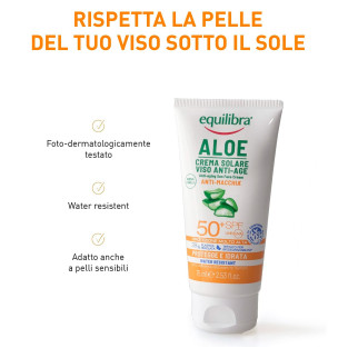 Equilibra Aloe Crema Solare Viso Anti Age SPF 50+ da 75 ml