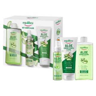 Equilibra Kit Corpo Aloe Acqua Profumanta Crema Lenitiva Dermo Bagno