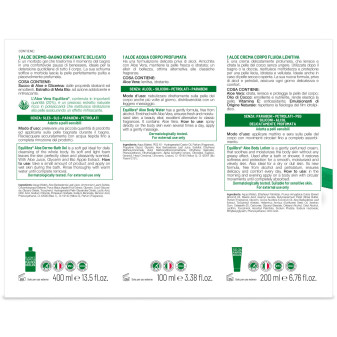 Equilibra Kit Corpo Aloe Acqua Profumanta Crema Lenitiva Dermo Bagno