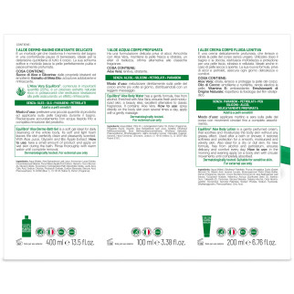 Equilibra Kit Corpo Aloe Acqua Profumanta Crema Lenitiva Dermo Bagno