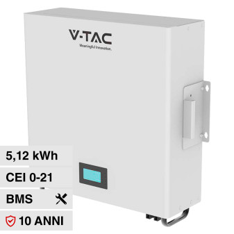 VT-48100E-W Batteria LiFePO4 5.12KWh Impianti Solari V-Tac
