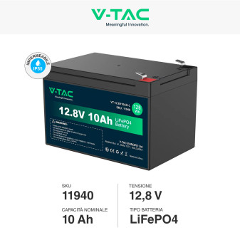 V-Tac VT-12.8V10AH-L Batteria LiFePO4 12,8V 10Ah - SKU 11940