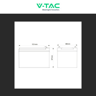 V-Tac VT-12.8V10AH-L Batteria LiFePO4 12,8V 10Ah - SKU 11940