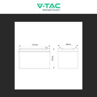 V-Tac VT-12.8V10AH-L Batteria LiFePO4 12,8V 10Ah - SKU 11940