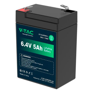 V-Tac VT-6.4V5AH-L Batteria LiFePO4 6,4V 5Ah - SKU 11943