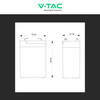V-Tac VT-6.4V5AH-L Batteria LiFePO4 6,4V 5Ah - SKU 11943