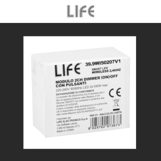 Modulo Relè Smart 2CH ricevitore Interruttore Wi-Fi 2.4 GHz Smart Life