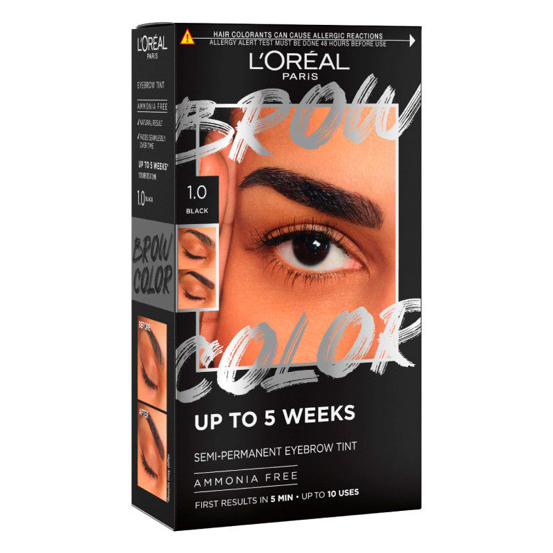 L'Oréal Paris Brow Color Tinta Sopracciglia Effetto Naturale 1.0 Black