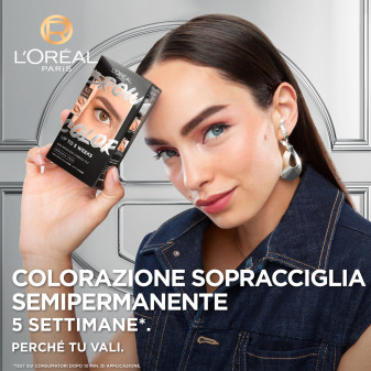 L'Oréal Paris Brow Color Tinta Sopracciglia Effetto Naturale 1.0 Black