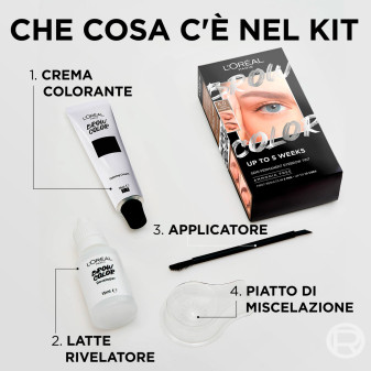 L'Oréal Paris Brow Color Tinta Sopracciglia Effetto Naturale 1.0 Black