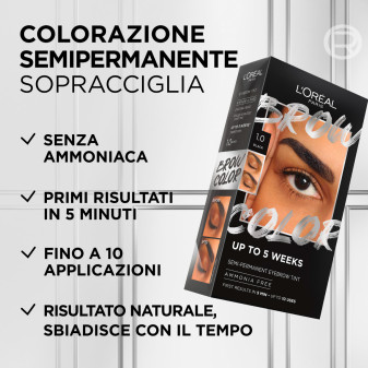 L'Oréal Paris Brow Color Tinta Sopracciglia Effetto Naturale 1.0 Black
