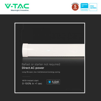Tubo LED Prismatico Plafoniera 20W 60cm VT-8-20 V-Tac Pro
