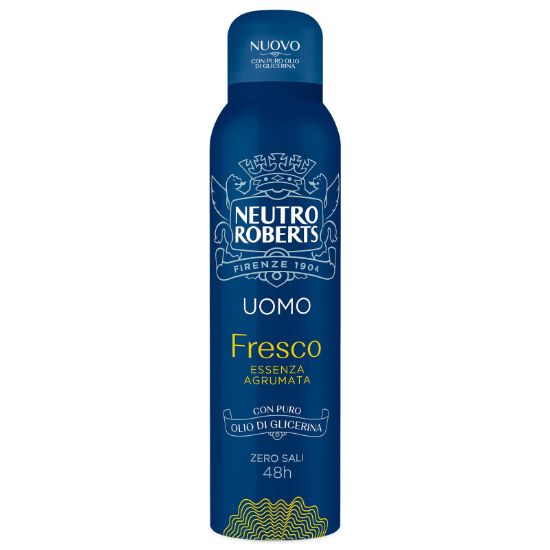 Deodorante Spray Fresco Uomo Essenza Agrumata 150ml Neutro Roberts