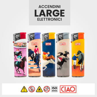 Accendini Maxi Elettronici Ciao Fantasia Ascot Serie da 5