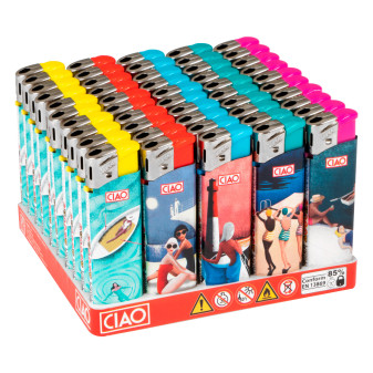 Accendini Maxi Elettronici Ciao Fantasia Riviera Box da 50
