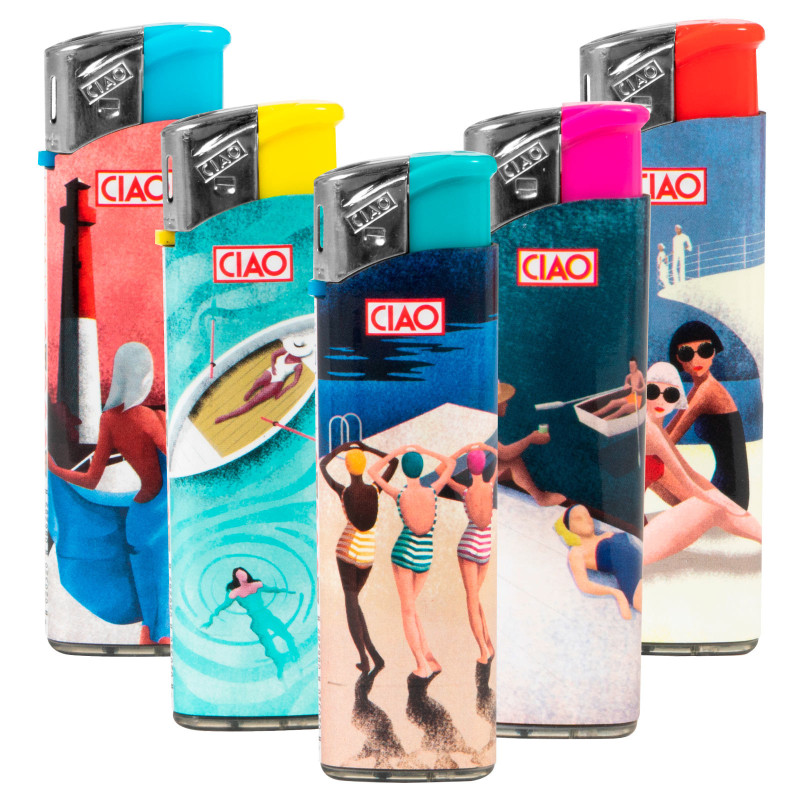 Accendini Maxi Elettronici Ciao Fantasia Riviera Serie da 5