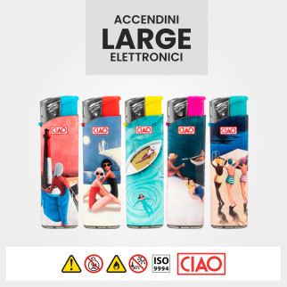 Accendini Maxi Elettronici Ciao Fantasia Riviera Serie da 5