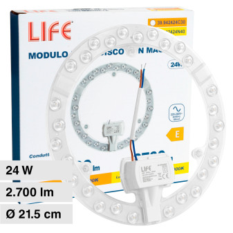 Modulo LED SMD Circolare con Magnete 24W per Plafoniere Life