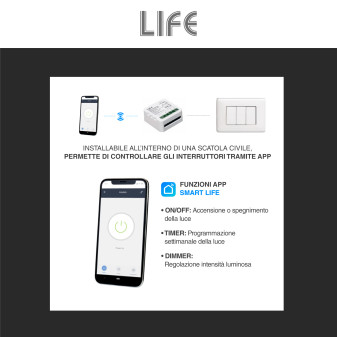 Modulo Relè Smart Dimmer 1CH ricevitore Interruttore Wi-Fi Smart Life