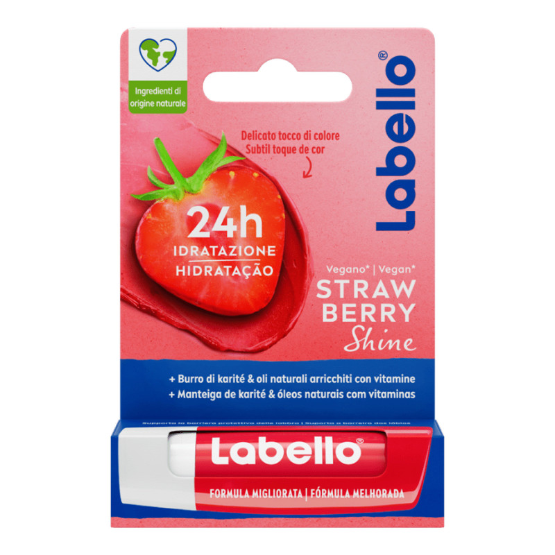 Labello Strawberry Shine Balsamo Labbra Idratante 24h alla Fragola