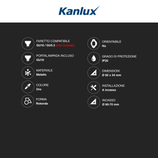 Acquista Kanlux ARGUS II CT-2114-G Portafaretto Rotondo da incasso