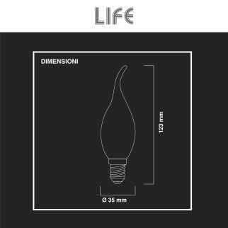 Lampadina LED E14 Filament 6.5W Fiamma CF35 Transparent Life