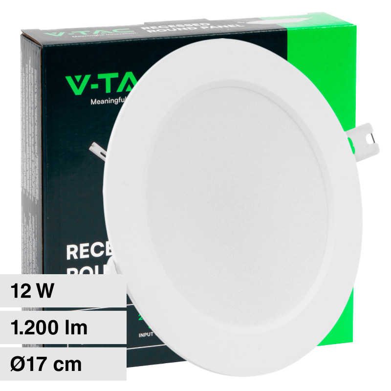 VT-61012 Mini Pannello LED Rotondo Slim 12W SMD da Incasso V-Tac
