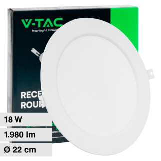 VT-61018 Mini Pannello LED Rotondo Slim 18W SMD da Incasso V-Tac