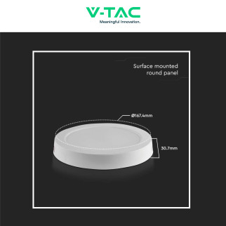 VT-60012 Mini Pannello LED Rotondo 12W SMD da Parete V-Tac