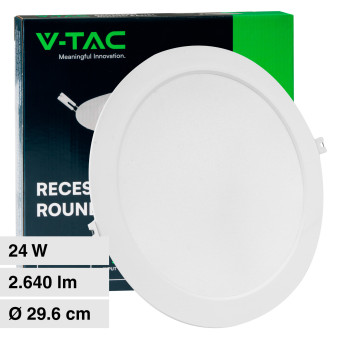VT-61024 Mini Pannello LED Rotondo Slim 24W SMD da Incasso V-Tac