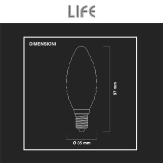 Lampadina LED E14 6,5W Candela Filament Vetro Milky Life