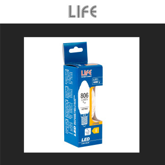 Lampadina LED E14 6,5W Candela Filament Vetro Milky Life
