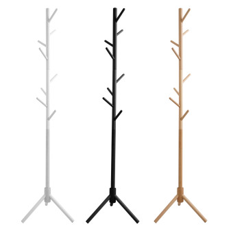 Appendiabiti da Terra Legno Naturale 8 Ganci 2 Altezze 3 Colori