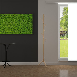 Appendiabiti da Terra Legno Naturale 8 Ganci 2 Altezze 3 Colori