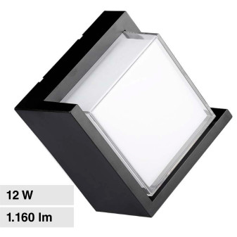 VT-827 Lampada LED da Muro 12W Nera SMD Applique IP65 V-Tac