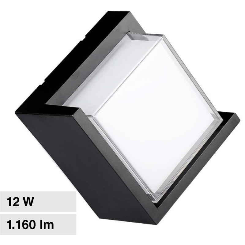 VT-827 Lampada LED da Muro 12W Nera SMD Applique IP65 V-Tac