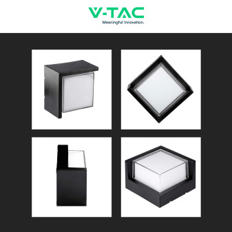 VT-827 Lampada LED da Muro 12W Nera SMD Applique IP65 V-Tac