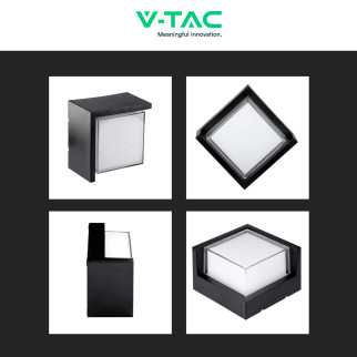 VT-827 Lampada LED da Muro 12W Nera SMD Applique IP65 V-Tac